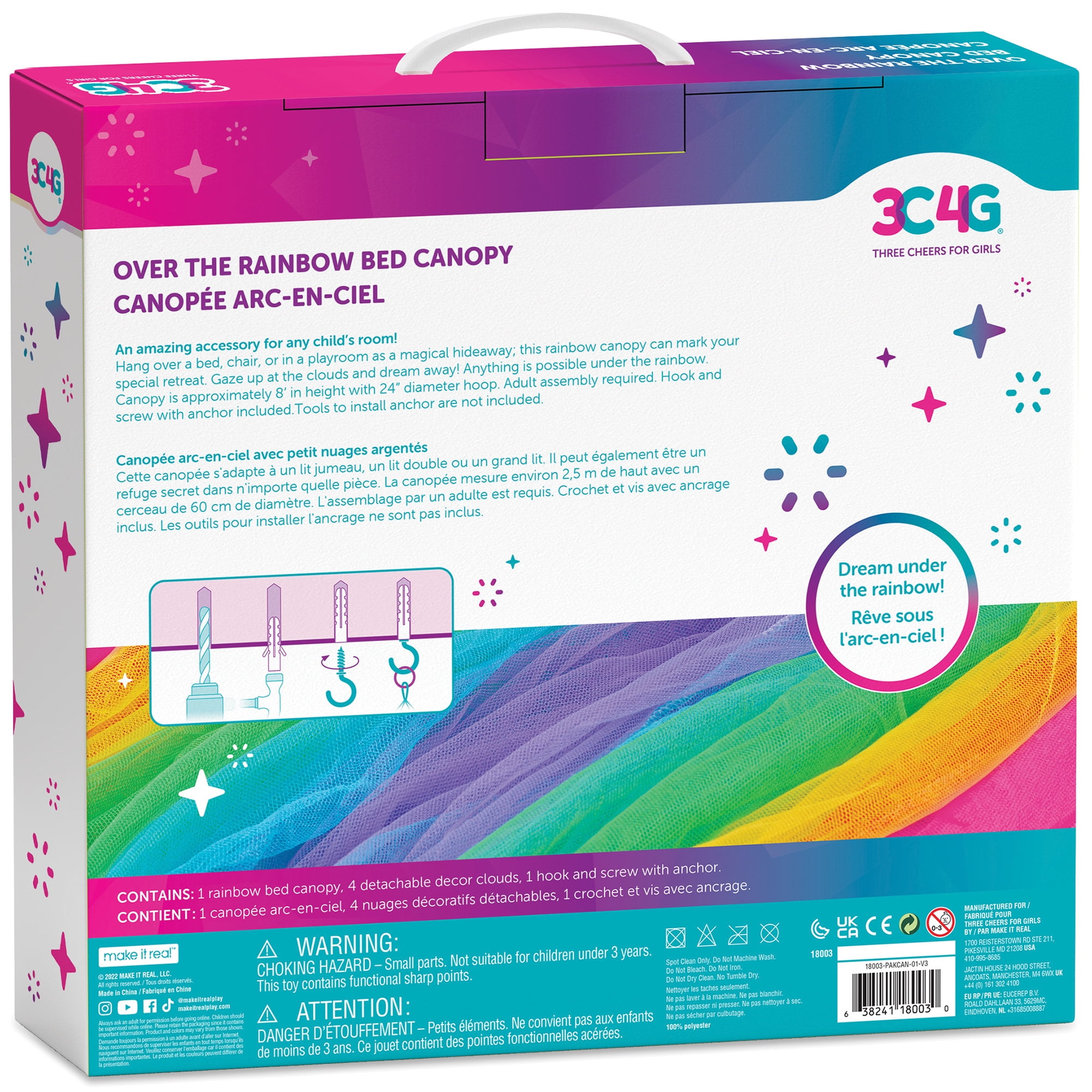 Under the Rainbow Multicolor Round Bed Canopy