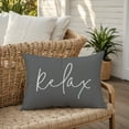 thumbnail image 5 of Creative Products Relax Thin Script Grey and White 14x20 Indoor / Outdoor Pillow, 5 of 8