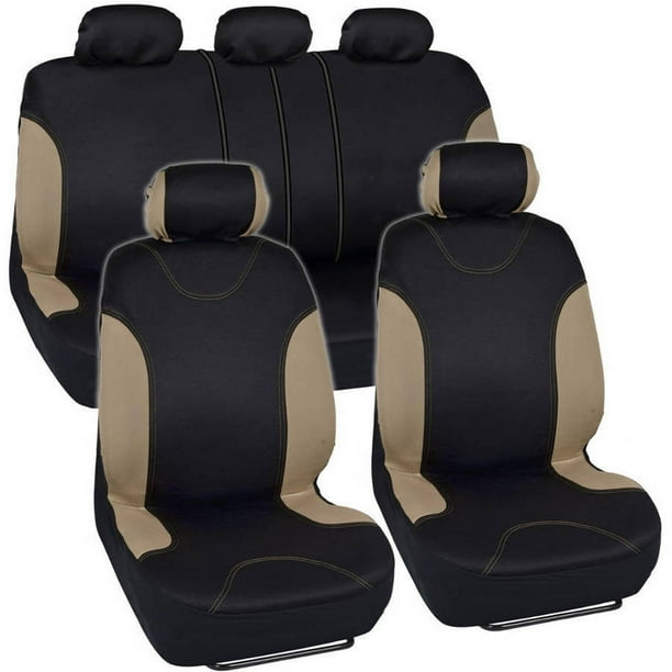 BDK Sleek and Stylish Car Seat Covers, Split Bench Option, 5 Headrests