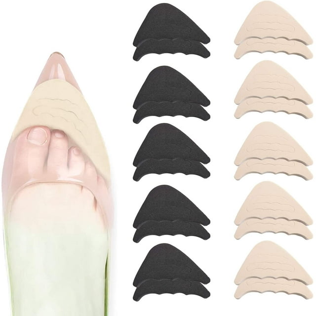Inserts de Remplissage d'Orteils Réutilisables, Inserts de Bouchon d'Orteils Ajustables pour Chaussures Trop Grandes pour Femmes Hommes Escarpins Ballerines Espadrilles (10 Paires)