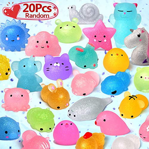 Ludilo Mochi Animal Squishies Toys 2nd Generation Glitter Mochi Squishy