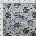 thumbnail image 3 of oneOone Rayon Light Blue Fabric Geometrical Hexagon Stone Texture Sewing Craft Projects Fabric Prints By Yard 56 Inch Wide, 3 of 4