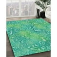 thumbnail image 2 of Ahgly Company Indoor Square Patterned Turquoise Green Novelty Area Rugs, 7' Square, 2 of 6