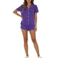 thumbnail image 2 of INSPIRE CHIC Women's Mother's Day Satin Pajama Sets Nightwear Sleepwear Tops with Shorts Lounge Sets XL Purple, 2 of 6