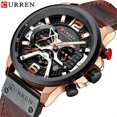 thumbnail image 3 of Curren / Karien new 8329 men's watch business belt watch calendar men's watch six-pin quartz watch gold gram black, 3 of 5