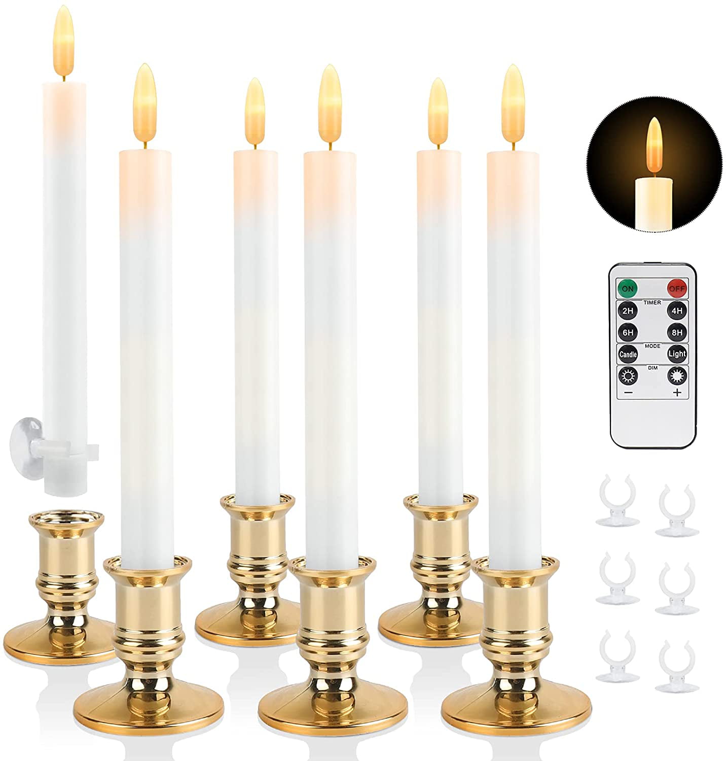 Window Candles with Remote Timers Battery Operated Flickering Flameless Led with 