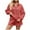 Red, variant on Kmdttou Summer Clearance! Women's Solid Color Half Zipper Lapel Sweatshirt With Pocket And Short Pants Two-piece Set on Clearance!