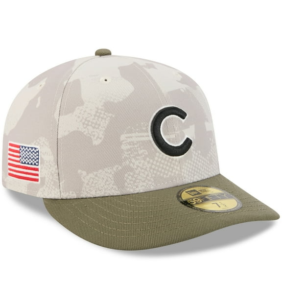 Men's New Era Light Beige/Olive Chicago Cubs 2025 Armed Forces Day 59FIFTY Fitted Hat