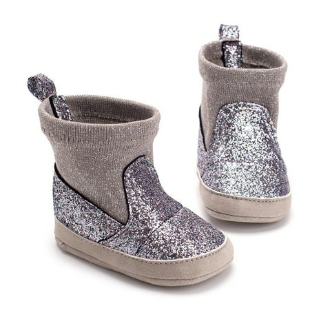 Baby Girl Glitter Snow Boots Winter Booties Infant Toddler Newborn Shoes 0-18M