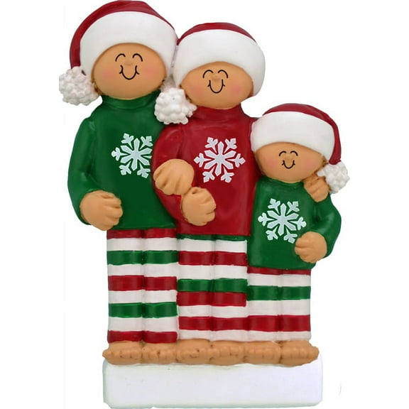 Pajamas 3 People Personalized Christmas Ornament DO-IT-YOURSELF