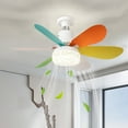 Foruneed Remote Control Small Ceiling Fan Light Silent Strong Wind Infinite Dimming LED Flower