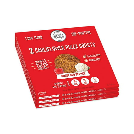Cali'flour Foods Gluten Free Low Carb Cauliflower Sweet Red Pepper Pizza Crusts - 3 Boxes (6 Total Crusts, 2 Per (Best Low Carb Cauliflower Pizza Crust)