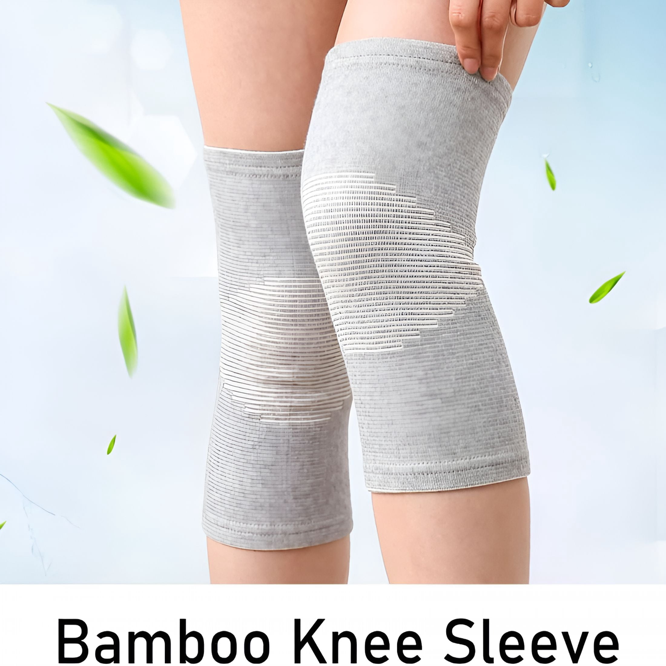 1 Pairs Bamboo Charcoal Knee Sleeve - Bamboo Knee Brace Bamboo Compression Knee Sleeve -Elastic Warm Knee Brace Bamboo Knee Sleeve for Arthritis (Gray,X-Large)