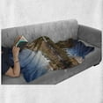 thumbnail image 6 of Yosemite Soft Flannel Fleece Blanket, Yosemite Mirror Lake and Mountain Reflection on Water Sunset Evening View Picture, Cozy Plush for Indoor and Outdoor Use, 60" x 80", Navy Brown, by Ambesonne, 6 of 6