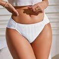 thumbnail image 2 of GEWSEY Women's Cotton Bikini Panties,High-Cut Full Coverage Stretch Cool Underwear for Women (White, L), 2 of 4