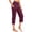 PB123_Wine, variant on Capri Pants for Women High Waisted Yoga Pants with Pockets - Cropped Workout Leggings for Athletic, Casual Summer Light Blue 2XL