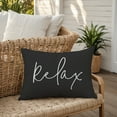 thumbnail image 5 of Creative Products Relax Thin Script Black and White 14x20 Indoor / Outdoor Pillow, 5 of 8