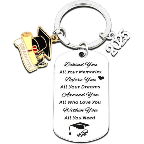 Purchase Products 2025 Graduation Gifts For Him Her - Class 2025 Graduation Keychain, Keychain for Women Men, Inspirational Gifts for Boys Girls College, Middle School, High School Students, Seniors