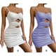 thumbnail image 3 of Sonducket Vestido hueco de verano Sexy cordón sin mangas Slim Fit Mini vestido de verano mujer vacaciones en la playa ropa de moda disfraces Vestidos Púrpura S Sonducket AP010937-05, 3 of 6