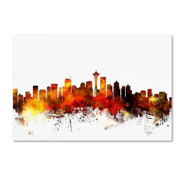 Trademark Fine Art "Seattle Washington Skyline III" Canvas Art by Michael Tompsett