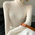 thumbnail image 5 of Arlun Women's Thermal Turtleneck Sweaters Stretchy Slim Fit Long Sleeve Pullover Sweater Soft Comfortable Lightweight Solid Color Fitting Base Layer Sweater Tops White XL, 5 of 7