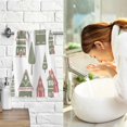 thumbnail image 7 of Yayeee 2 Pack Hand Towels for Bathroom 100% Cotton 16" x 28" Soft Absorbent Kitchen Towel, Green Christmas House, 7 of 7