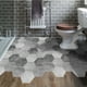 thumbnail image 3 of 10 Unids Cemento y Blanco Etiqueta de Piso Hexagonal Extraíble Antideslizante Azulejos Pegatinas Etiqueta de Baño Decoración Del Hogar, 3 of 4