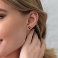 thumbnail image 2 of Gem Stone King 7.20 Ct Round 10mm Red Garnet 18K Rose Gold Plated Silver Stud Earrings for Women Men, 2 of 4