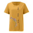 thumbnail image 4 of Seductiva Women's T-Shirts Short Sleeve Summer Tops Women's Cotton Linen Shirts Short Sleeve Crew Neck Blouse Casual Loose Fit T Shirt Tunic Tops for Summer Loose Fit Tshirt Lightweight Soft, 4 of 4