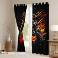 thumbnail image 3 of Castle Fairy Graffiti Dirt Bike Rider Black Out Curtains for Kids, Red Splash Print Curtains Pack of 2 (42x63 Each) for Bedroom, Red Yellow, 3 of 6