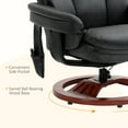 thumbnail image 5 of HOMCOM Recliner Chair with Ottoman, Electric Faux Leather Recliner with 10 Vibration Points and 5 Massage Mode, Swivel Reclining Chair with Wood Base, Remote Control and Side Pocket, Black, 5 of 9