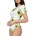 thumbnail image 2 of Easygdp Avocado of a Hear Women's One-Piece Swimsuit Slim Fit Crew Neck Bodysuit Athletic Swimwear with Concealed Buckle - Small, 2 of 9