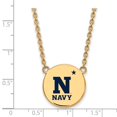 thumbnail image 3 of 925 Sterling Silver With GP LogoArt Navy Large Enamel Disc Necklace; 18 inch; for Adults and Teens; for Women and Men, 3 of 3