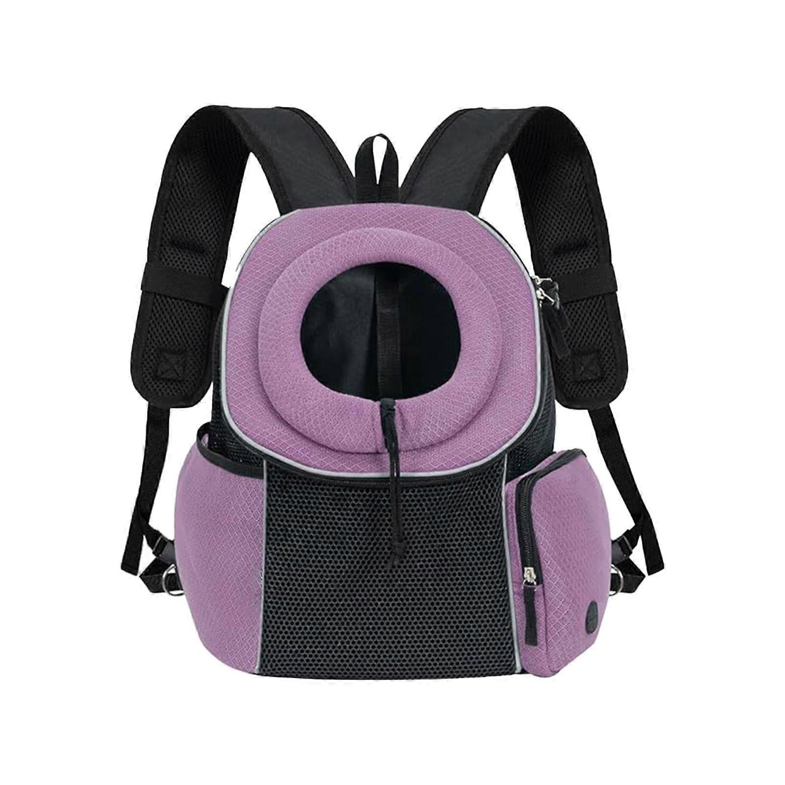 Dog Front Carrier, Medium Dog Carrier, Puppy Chest Carrier, Adjustable Pet Backpack, Breathable Pet Carriers, Pet Traveling Bag, Purple