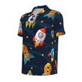 thumbnail image 4 of Wukai Spaceships and Stars Men’s Polo Shirts,Quick-Dry Athletic Shirt,Classic Fit Shirts-3X-Large, 4 of 8