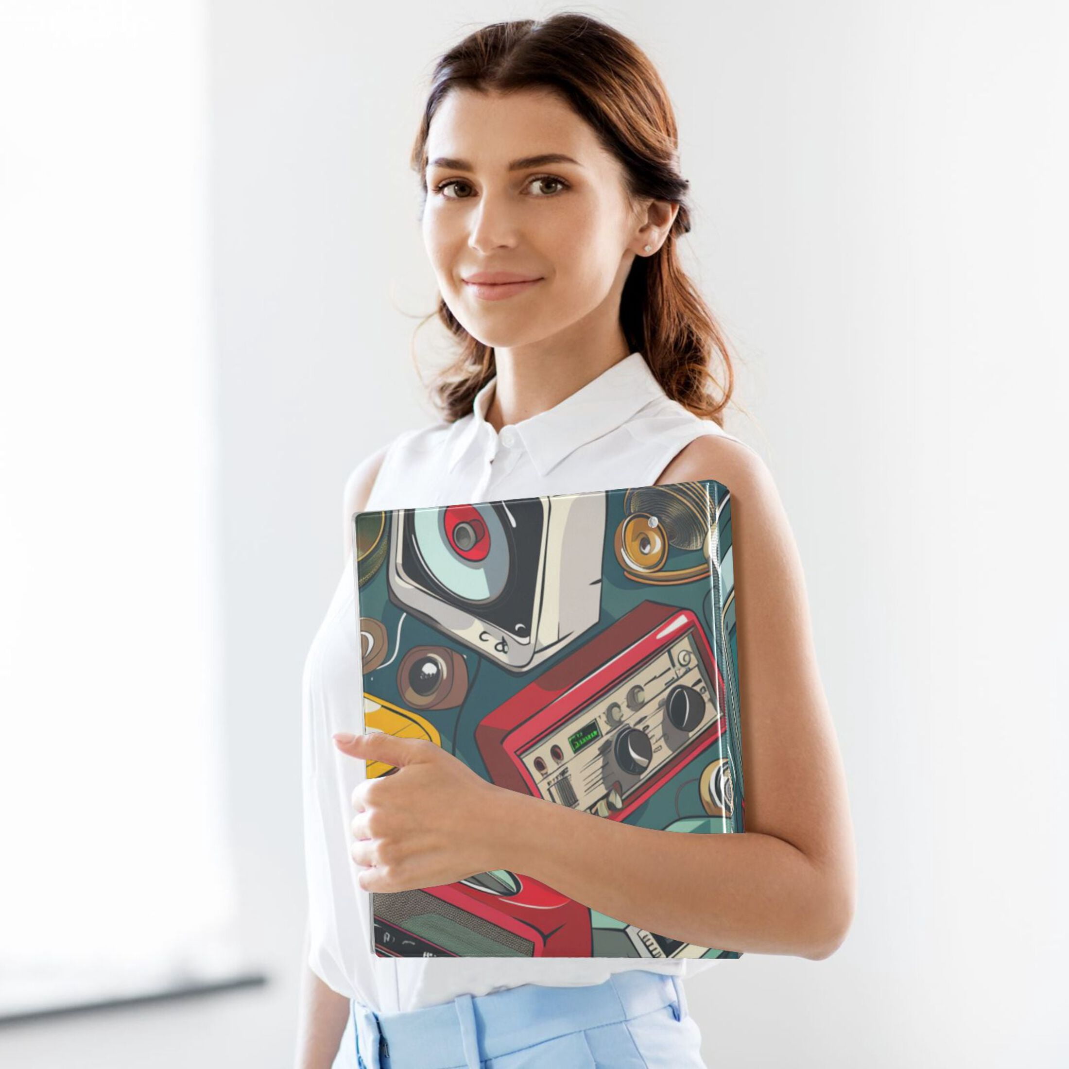 Many Radio 3 Ring Binders 1.5 inch Hardcover File Folders with Interior Pockets A4 Size Organizer for School Office Hospital
