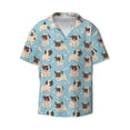 thumbnail image 3 of Goofa Funny Cartoon Pugs Printed Men's Casual Short-sleeved Shirt,Lightweight Breathable Button-down,Summer Casual men's top,Versatile Fashion shirt-Medium, 3 of 7