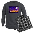 thumbnail image 6 of CafePress - Watercolor Halloween Night - Men's Long Sleeve Charcoal Pajama Set, 6 of 7