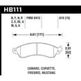 thumbnail image 2 of Hawk Performance HB111E.610 Brake Pads - Blue 9012 Compound - Set of 4 Fits select: 1988-1996 CHEVROLET CORVETTE, 1988-1992 CHEVROLET CAMARO, 2 of 3