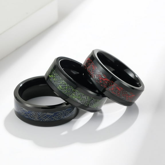 Black Gold Plated Hollow Design 8mm Tungsten Carbide Mens Ring Men Wedding Band Man Ring