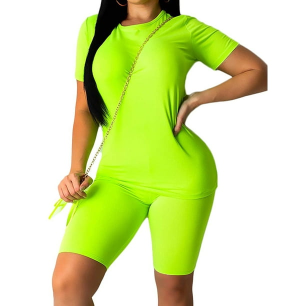 Hopiumy - Womens Short Sleeve Tracksuit Sets - Walmart.com - Walmart.com
