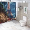 thumbnail image 7 of Patifu Skyscraper Theme Bathroom Shower Curtain Set with Hooks, Polyester Waterproof Shower Curtain for Bathroom with HD Print, Easy to Install and Maintain 36"x72, 7 of 7