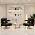 thumbnail image 4 of Yaheetech Oversized Velvet Accent Armchair with Gold Metal Frame, Black, 4 of 7