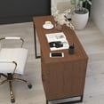 thumbnail image 6 of Merrick Lane Rustic Computer Desk with Shelving and Storage Drawer Metal Frame Pedestal Base Home Office Desk, 6 of 14
