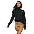 thumbnail image 6 of PAOLA RIBONI Stylish High Polo Neck Pullover with Gold Buttons in Light Beige Medium Relaxed Fit Sweater Crafted for Ultimate Comfort and Versatility, 6 of 9