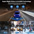 thumbnail image 5 of Vehicle Backup Camera Qwtwty Dash Cam 1.5in HD 2K Front Inside And Rear 3 Channel Car Recorder With Night Vision Loop Recording/Motion Detection /Wide Angle/Loop Recording, 5 of 7