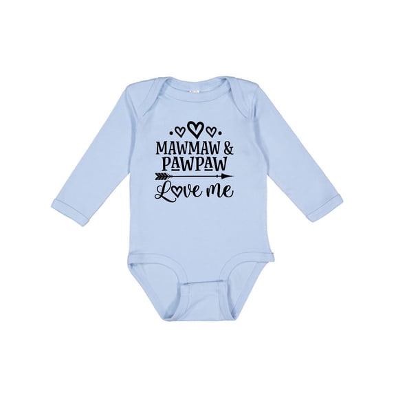 Inktastic Mawmaw and Pawpaw Love Me Girls Long Sleeve Baby Bodysuit