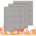 thumbnail image 1 of BBQ Grill Mesh Mat Set, 3PCS Non-Stick Reusable Grill Mats Baking Accessories for Grilling Meat,40x33cm, 1 of 5