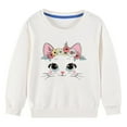 thumbnail image 4 of GA WEIHUA Clearance Sale,Cute Cat Floral Print Sweatshirt for Toddler Cotton Pullover Tops for Girls Winter Spring Long Sleeve Tops Shirts Clothes(White,5 Years), 4 of 5