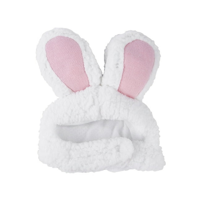 BEADCEST 2Pcs Rabbit Ears Cat Hat Small Pet Headwear Costume Accessory for Kittens White Pink Color 17 x 5 x 5 in